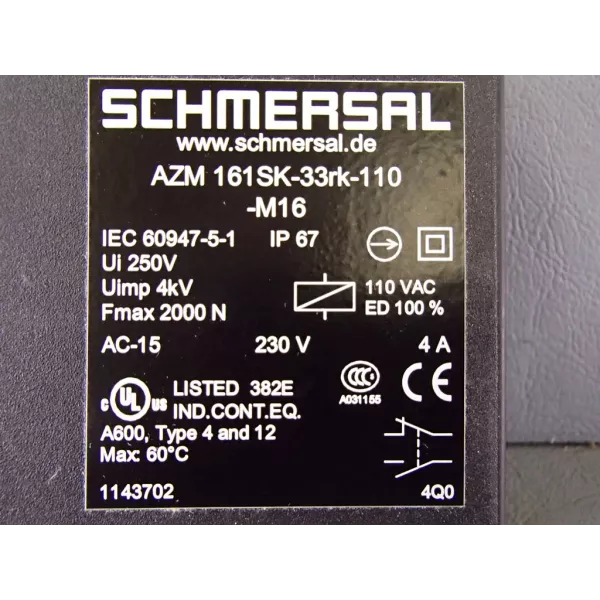 SCHMERSAL  AZM161SK-33RK-110-M16