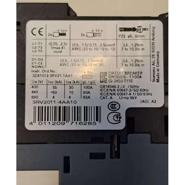 SIEMENS 3RV2011-4AA10
