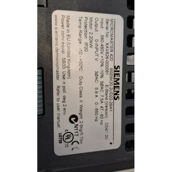SIEMENS 6SE6420-2UD22-2BA1