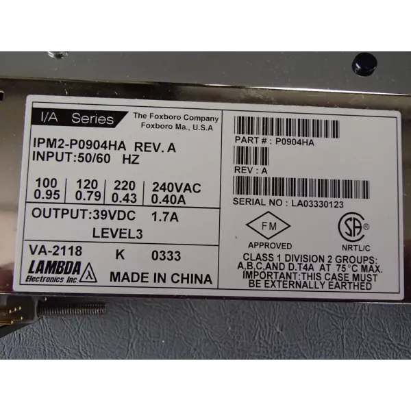 FOXBORO P0904HA