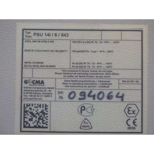 GECMA PSU14I/6/543