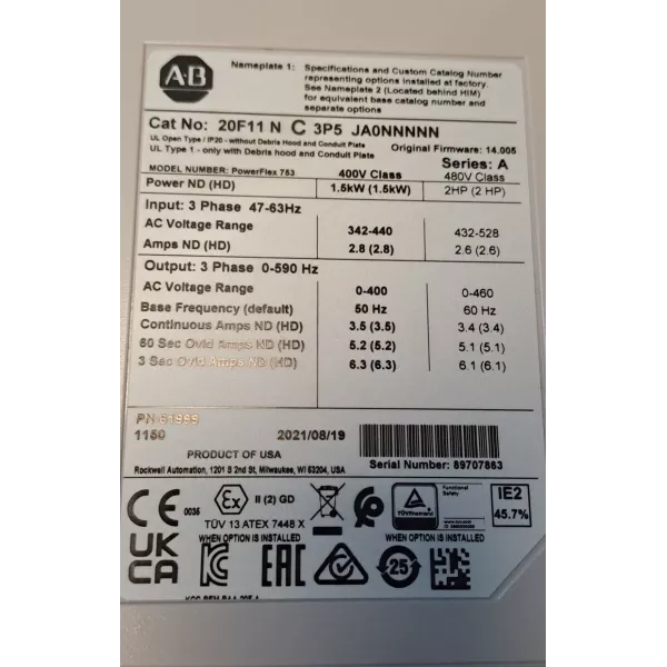 ALLEN BRADLEY  20F11NC3P5JA0NNNNN