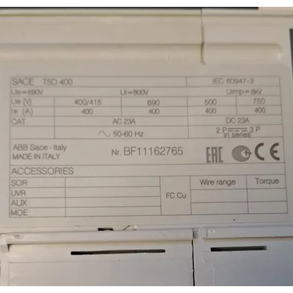 ABB SACE T5D 400