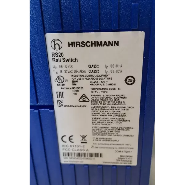 HIRSCHMANN  RS20-0800T1T1SDAPHH09.0.10
