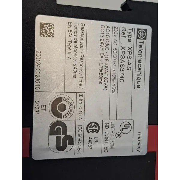 TÉLÉMÉCANIQUE  XPSAS3740