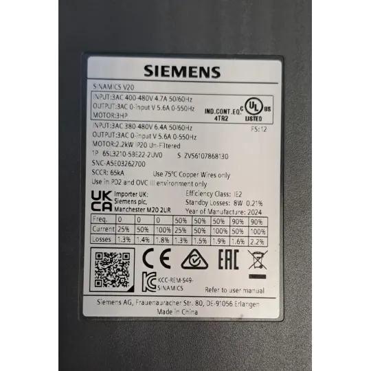 SIEMENS 6SL3210-5BE22-2UV0