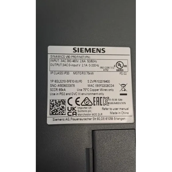 SIEMENS 6SL3210-5FE10-8UFO