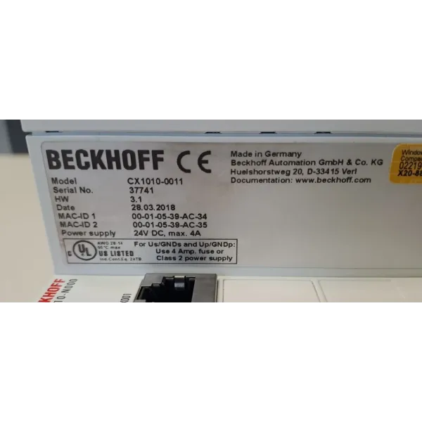 BECKHOFF CX1010-0011 + CX1010-N000 + CX1010-N030