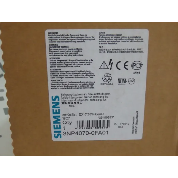 SIEMENS 3NP40700FA01