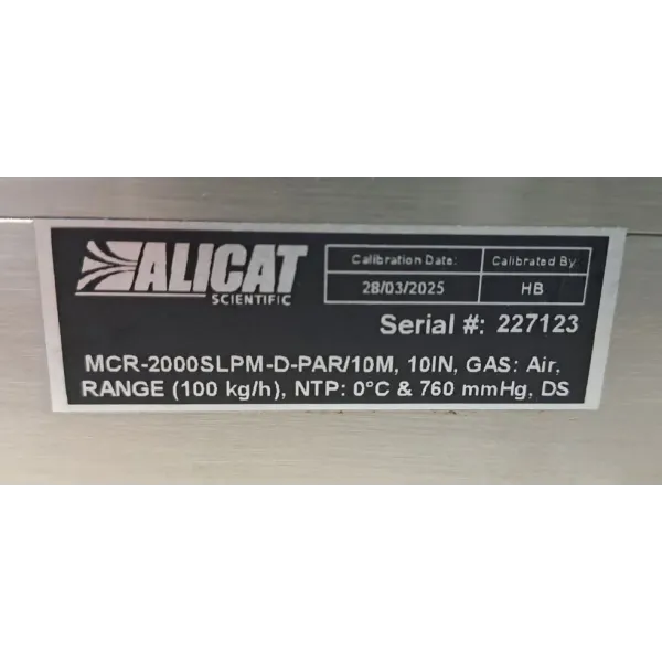 ALICAT SCIENTIFIC MRC-2000SLPM-D-PAR/10M