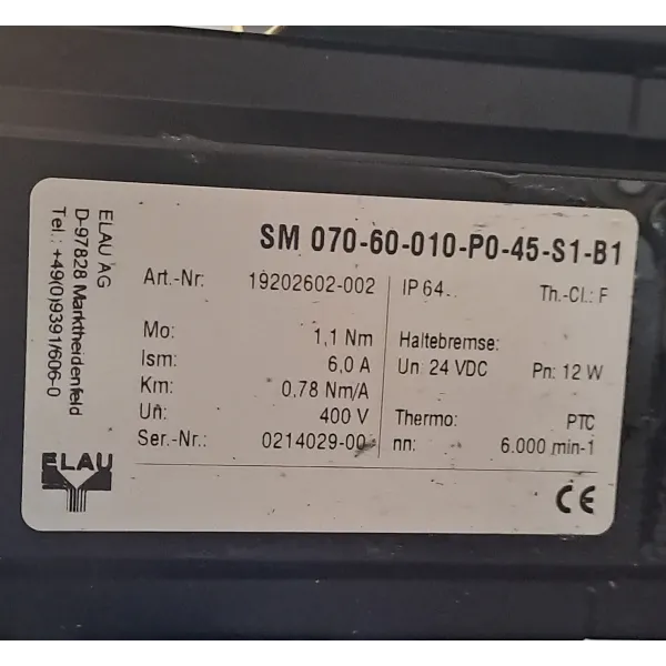 ELAU SM 070-60-010-P0-45-S1-B1
