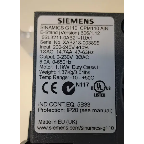 SIEMENS 6SL3211-0AB21-1UA1