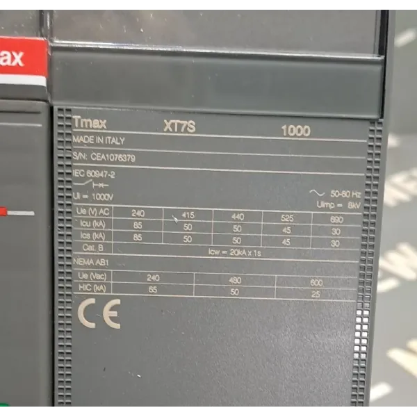 ABB SACE TMAX XT7 S 1000