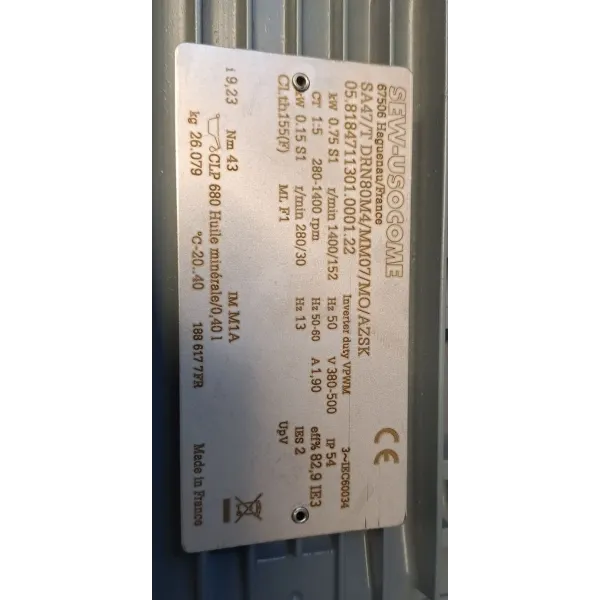 SEW USOCOME SA47/TDRN80M4/MM07/MO/AZSK