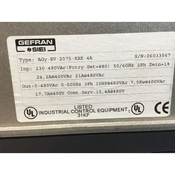GEFRAN AGY-EV-2075-KBX-4A