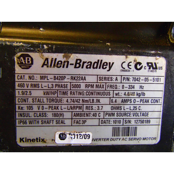 ALLEN-BRADLEY MPL-B420P-RK22AA