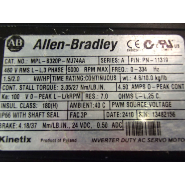 ALLEN-BRADLEY MPL-B320P-MJ74AA