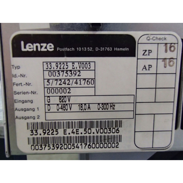 LENZE 33.9225E.V003