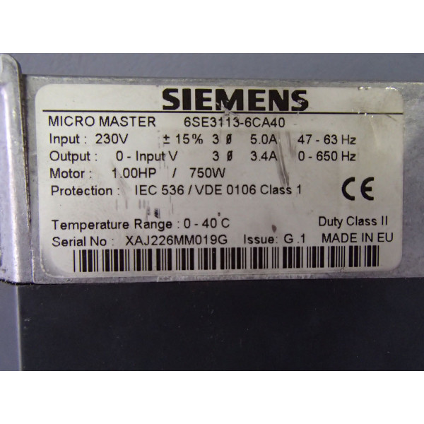 SIEMENS 6SE3113-6CA40