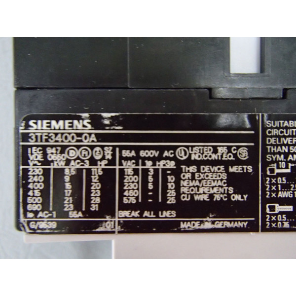 SIEMENS 3TF3400-0A