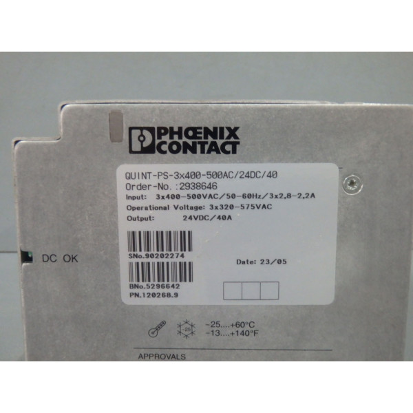 PHOENIX CONTACT QUINT-PS-3X400-500AC/24DC/40