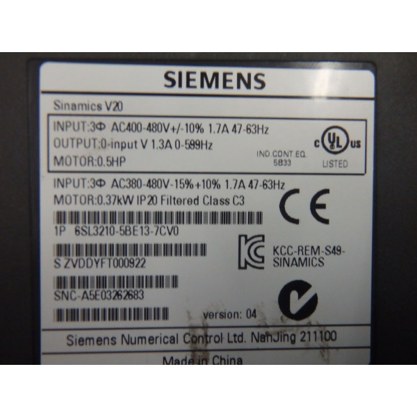 SIEMENS 6SL3210-5BE13-7CV0