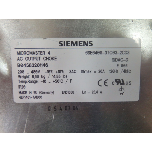 SIEMENS  6SE6400-3TC03-2CD3