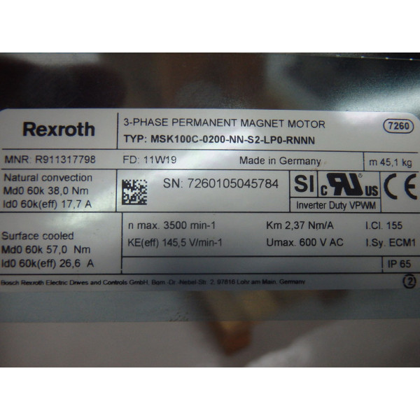 REXROTH MSK100C-0200-NN-S2-LP0-RNNN