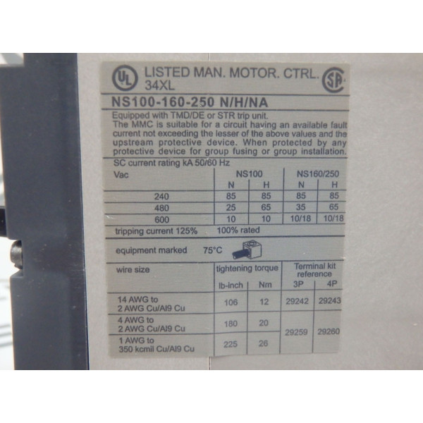 MERLIN GERIN NS100-160-250N/H/NA