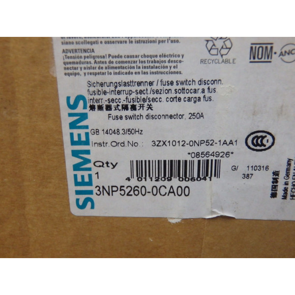 SIEMENS 3NP5260-0CA00