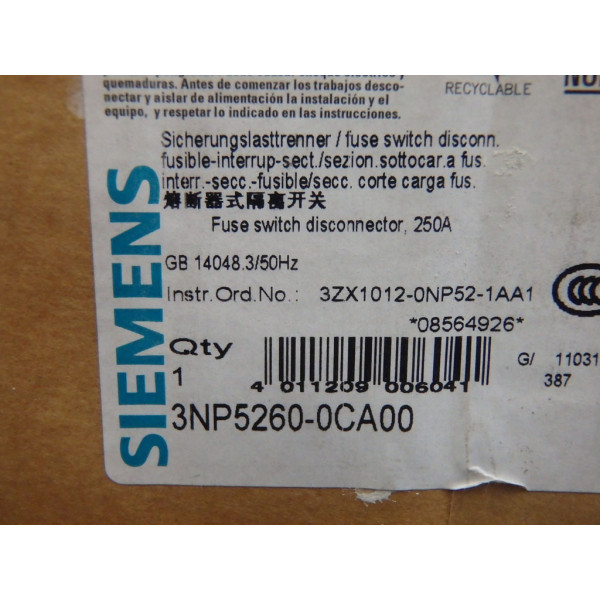 SIEMENS 3NP5260-0CA00