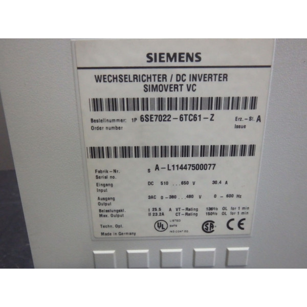 SIEMENS 6SE7022-6TC61