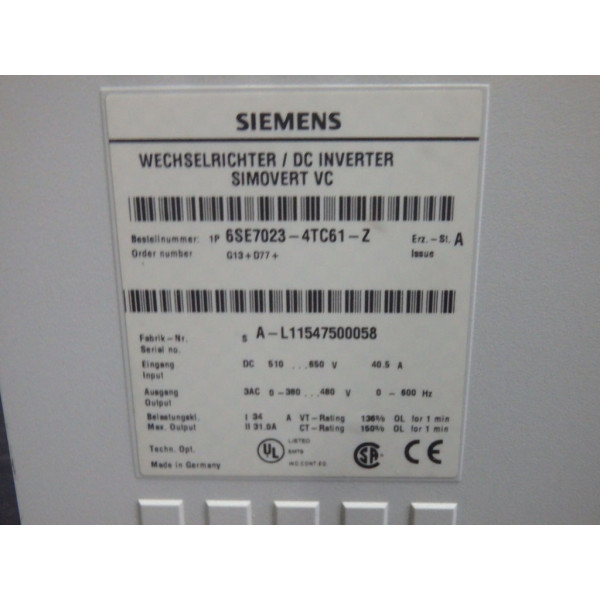 SIEMENS 6SE7023-4TC61