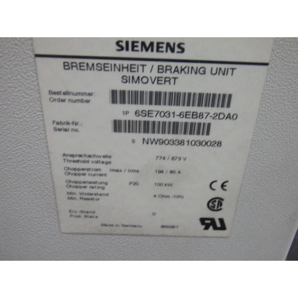 SIEMENS 6SE7031-6EB87-2DA0