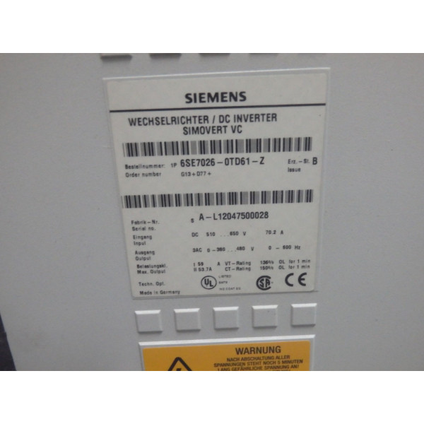 SIEMENS 6SE7026-0TD61