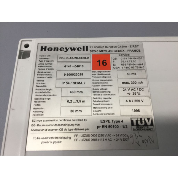 HONEYWELL FF-LS-16-28-0460-2